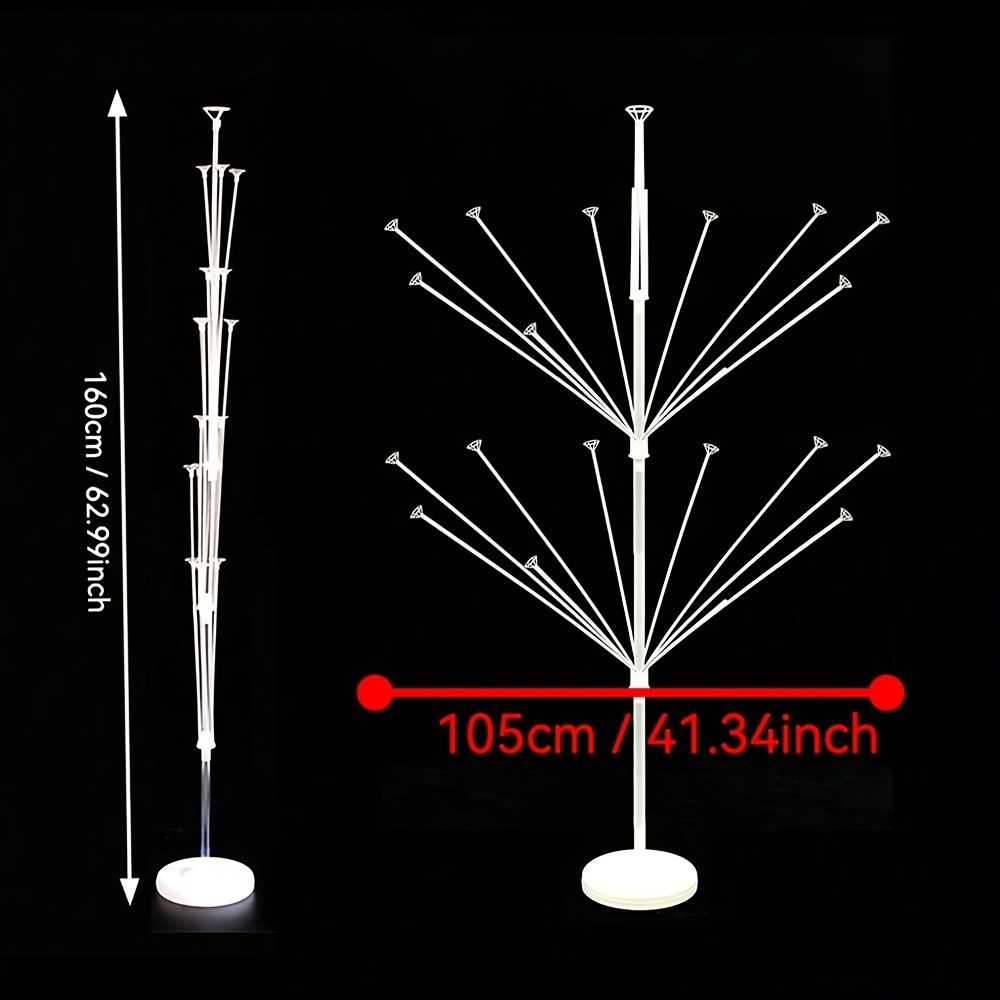 TEMU Lot de 2 supports de ballons transparents, 130 cm/160 cm/190 cm - Porte-ballons de table avec base pour décoration de fête de de diplôme,