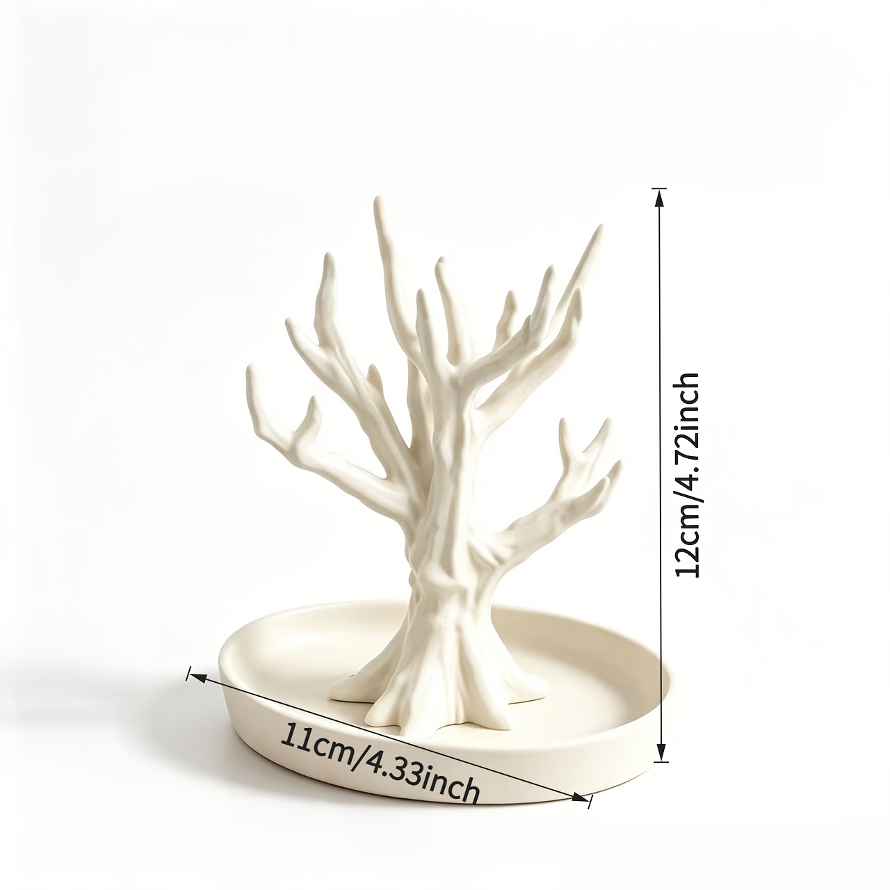 TEMU Présentoir à bijoux multifonctionnel d'arbre blanc, 1 pc, pour bagues, , boucles d'oreilles, convient pour bureau ou coiffeuse, idéal pour des