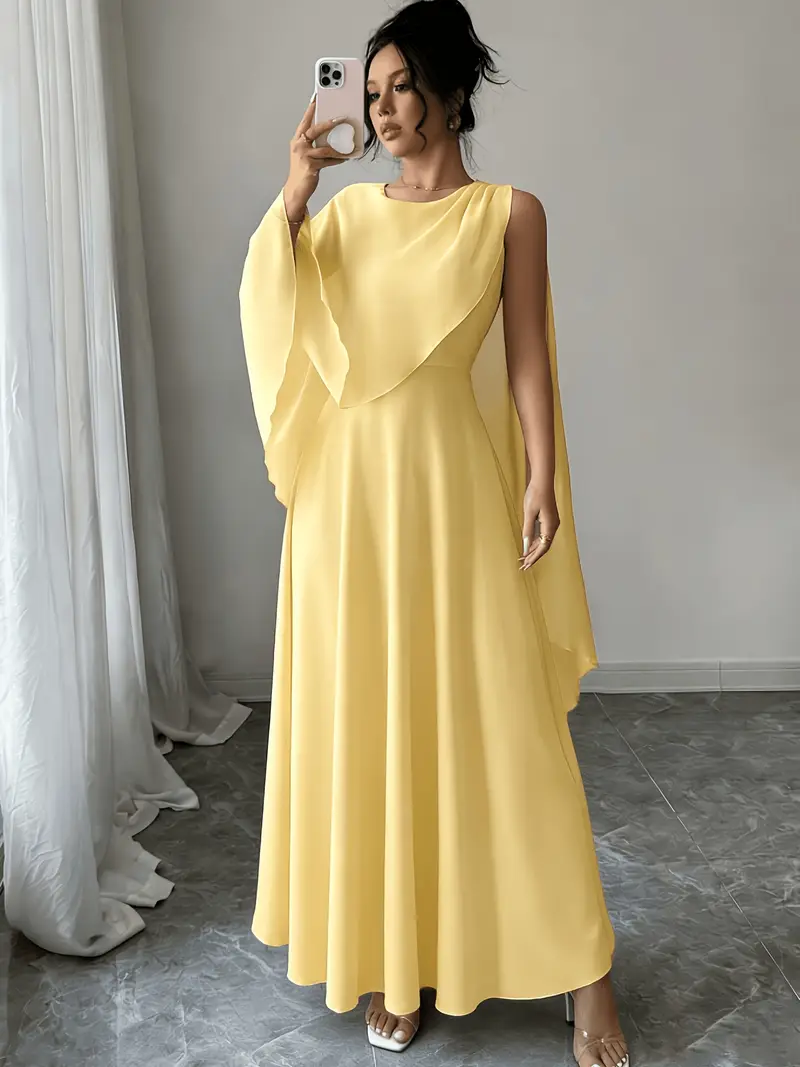 chiffon umbrella dress DAZY Chiffon Patchwork Umbrella Sleeveless Dress, Elegant Romantic Summer Holiday Long Dress For Women Sundress Tea Party White