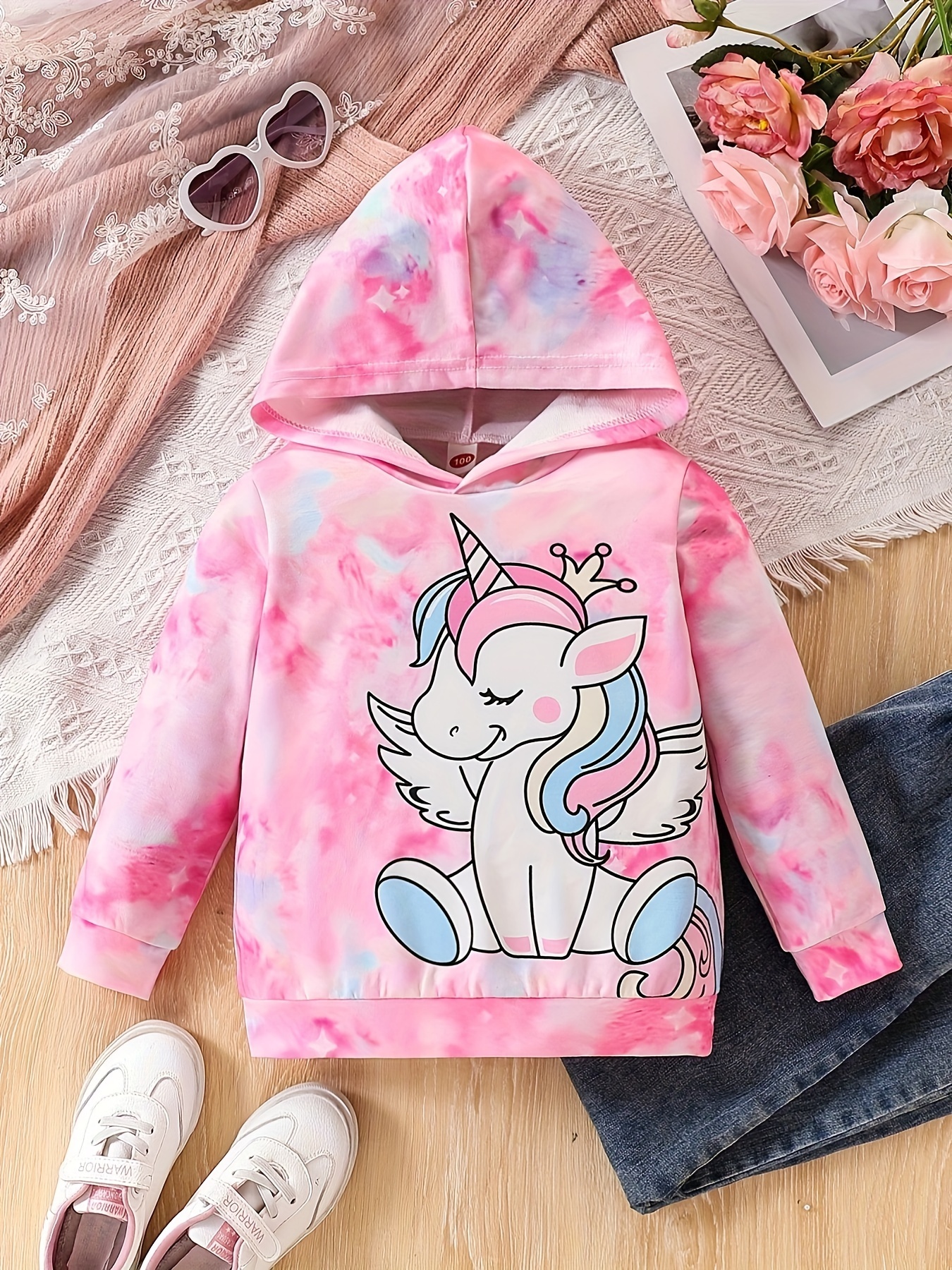 kids print hoodie 95 polyester elastane Temu