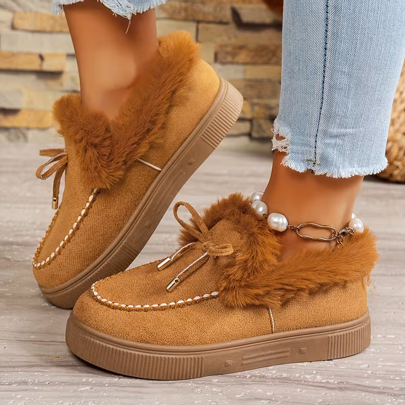 womens fleece lined slippers warm and comfortable leopard print insulated shoes womens winter footwear Product details 2