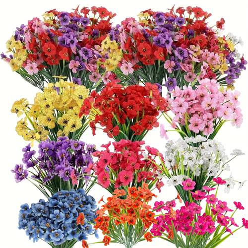 5 bundles of spring grass violet waterweed screen cloth flower violet artificial flower suitable for gardens weddings festivals home decoration and indoor and outdoor hanging basket display