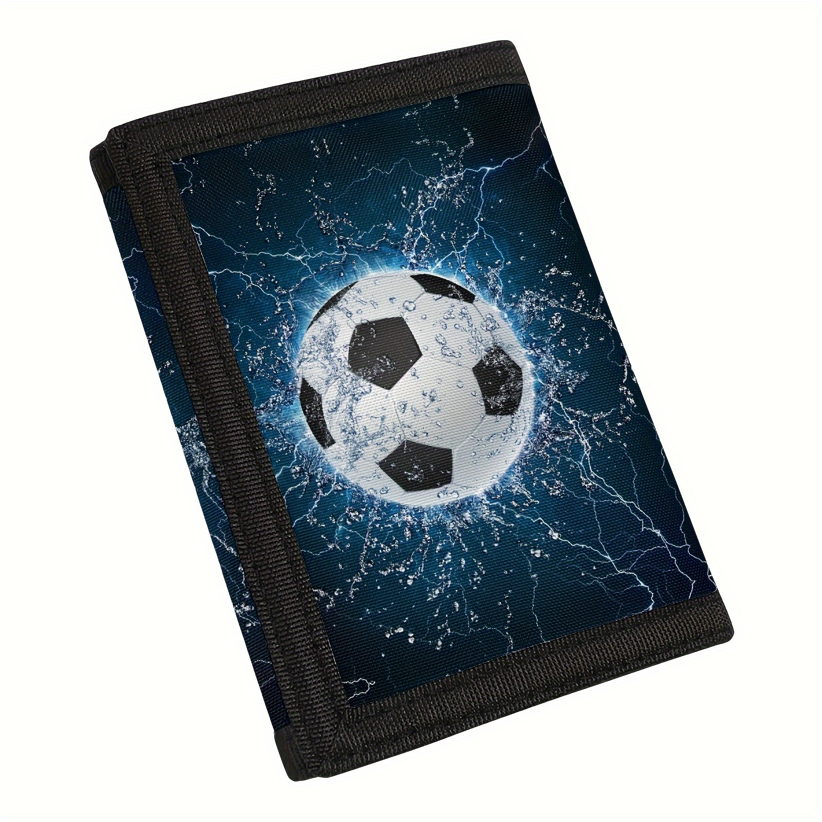 

Polyester Tri-fold Wallet With Soccer Ball Design, Simple Style, Secure Fasteners, Lightweight - Pack Of 1