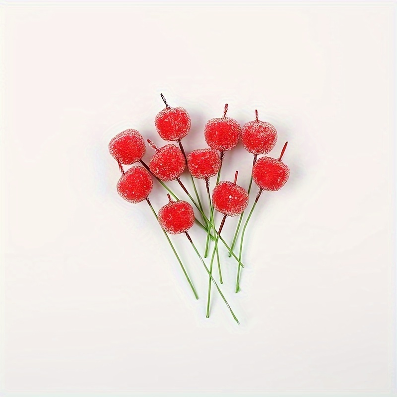 20pcs, Simulated Christmas Berries, Halloween, Christmas Decorations, Wreath Headwear Decorative Materials Gift Box Additions, Wedding Gift Box Decorative Additions