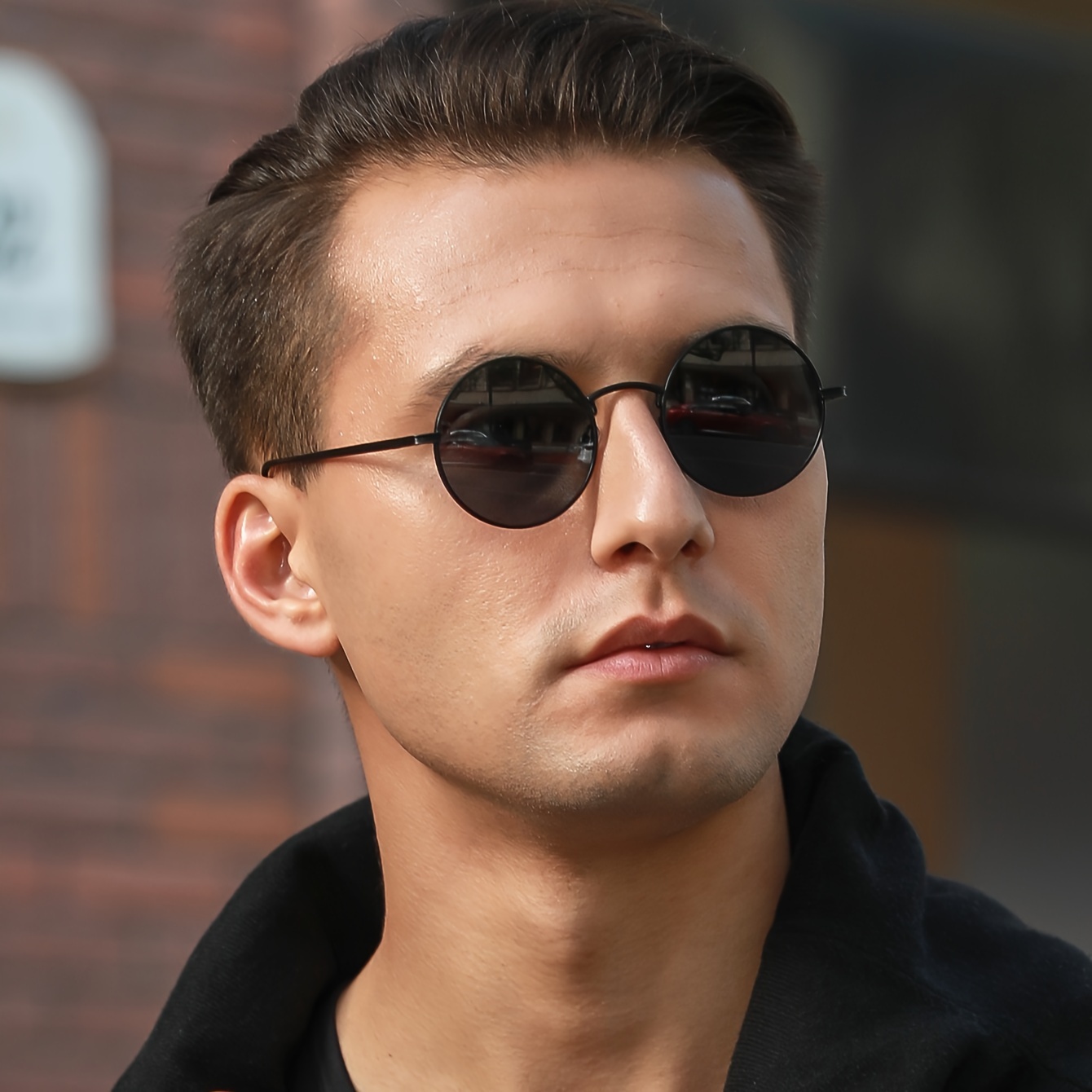 

1 Pair Of Men's Metal Round Personalized Trendy European And Retro Round Frame Prince Glasses Suitable For And Decoration