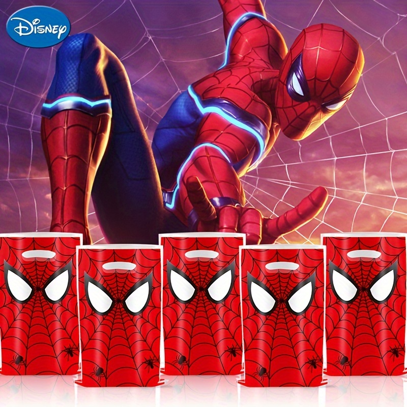 

10-pack, Officially Licensed Marvel Spider-man Plastic Gift Bags, 17x25cm (6.69x9.84inches), Sporty Themed Party Favor Candy Bags, Disposable Hero Collectibles