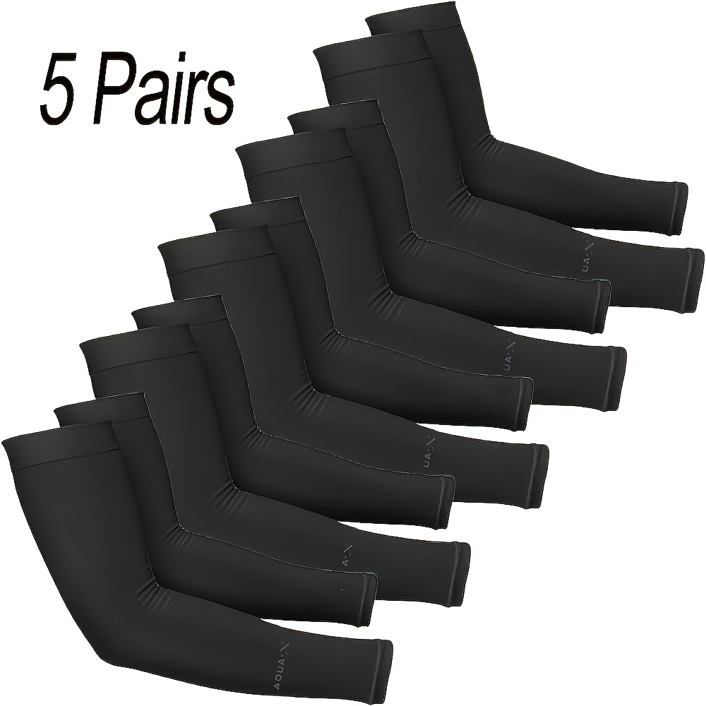 Image of 5pairs Cooling Arm Sleeves Compression Arm Sleeves For Men-women, Cooling Arm Sleeve For Cycling, Driving, Golf, Running, Etc.