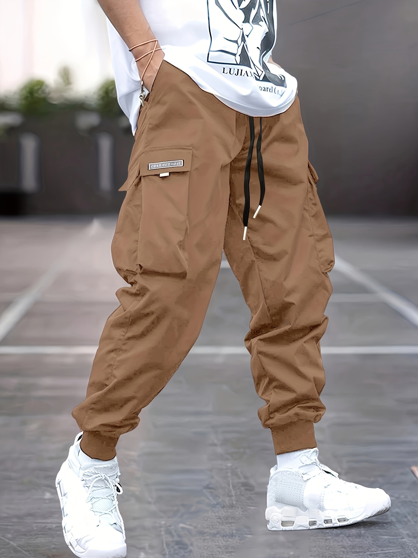 Trendy Men's Casual Cargo Pants Pocket Men's Outfits Spring - Temu Canada