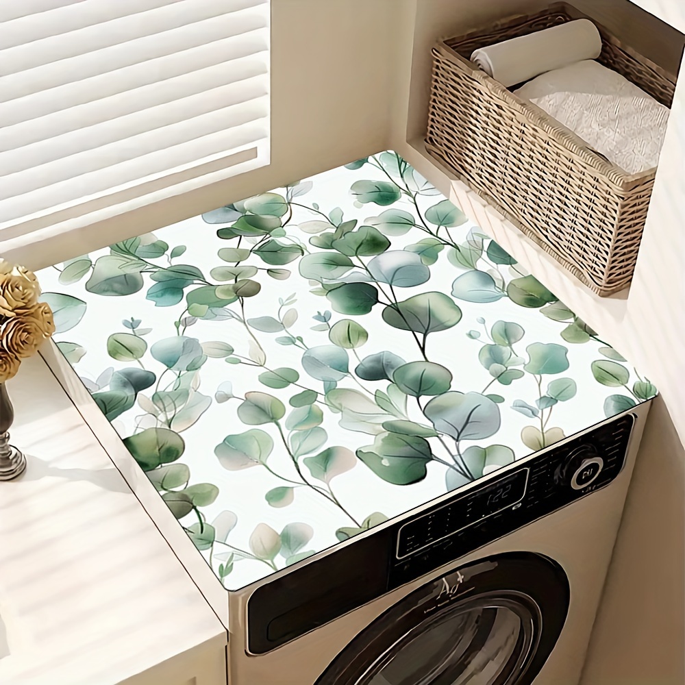 

1pc 20in×24in/24in×24in, Retro Green Leaves Patternwashing Machine Dust Cover Mat, Washstand Drain Mat Washstand Cup Mat, Kitchen Accessories