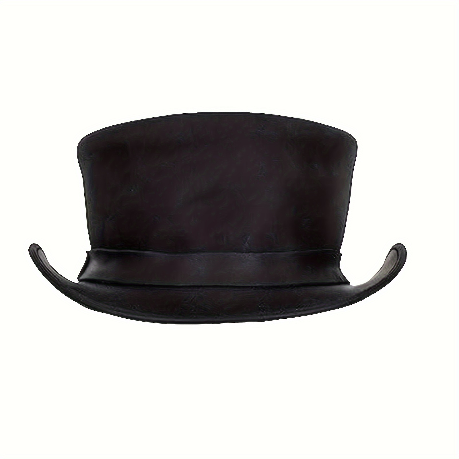 TEMU Black Top Hat For Boy/girlfriend, Tylish , Large Head , Genuine Leather Top Men's Hat