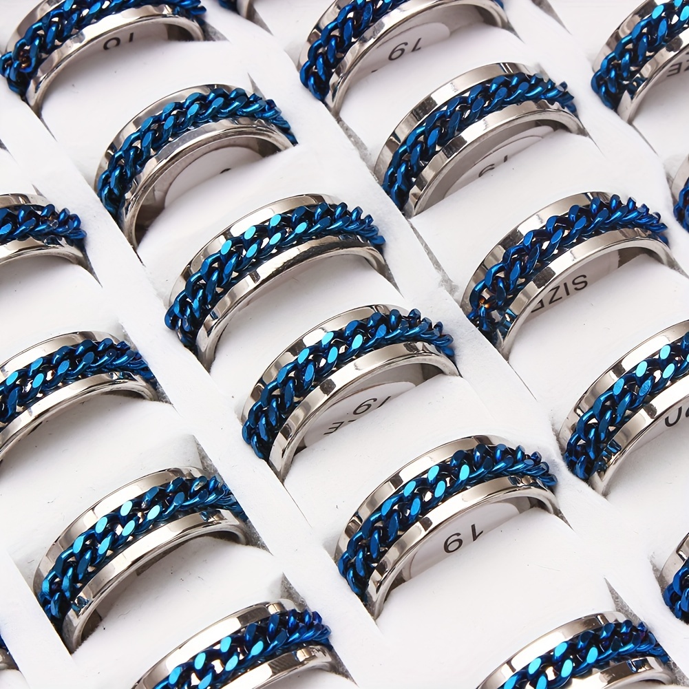 wolesale lots 20pcs mens womens ring creative mens fashion   rotation stainless steel ring personality ring gift size 17 18 19 20 21mm Product details 2