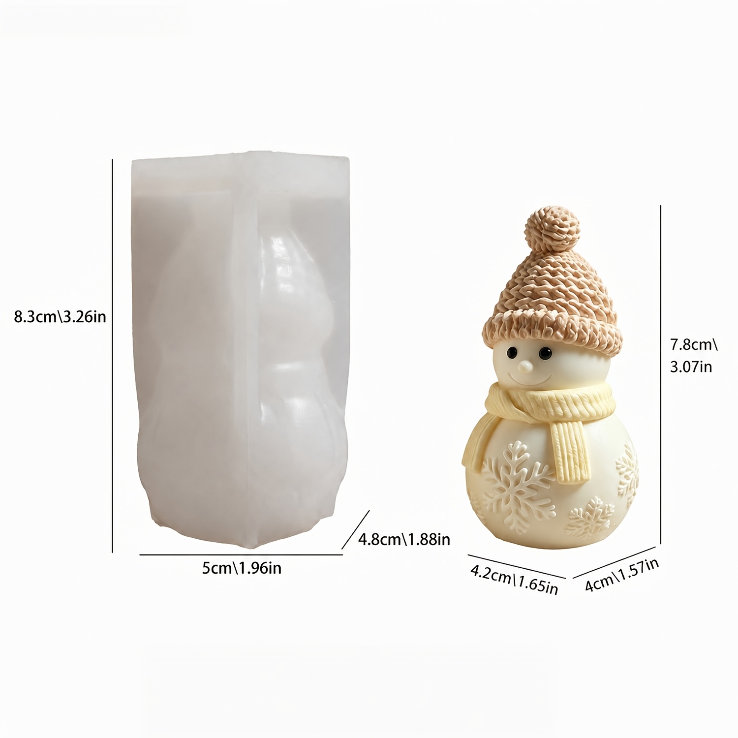 Image of Christmas Snowman Scented Candle Silicone Mold, Diy Cute Snowman Shaped Candle/art Craft Plaster Ornament/soap Making Mold, Reusable And Easy To Demold