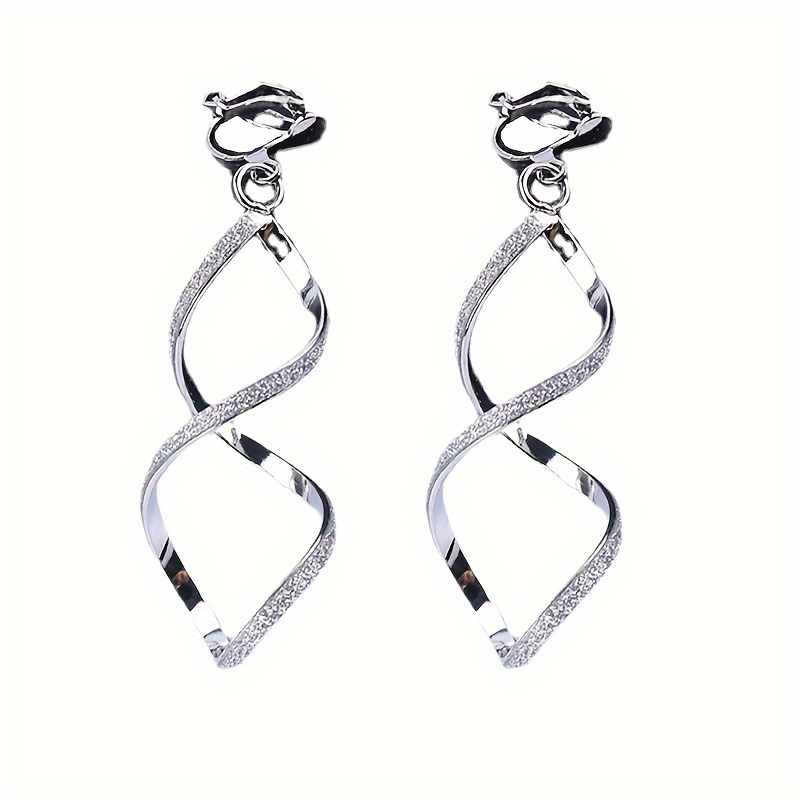 Image of 1 Pair Classic Long Curved Ear Clips Western Fashion Women's No-piercing Ear Clips