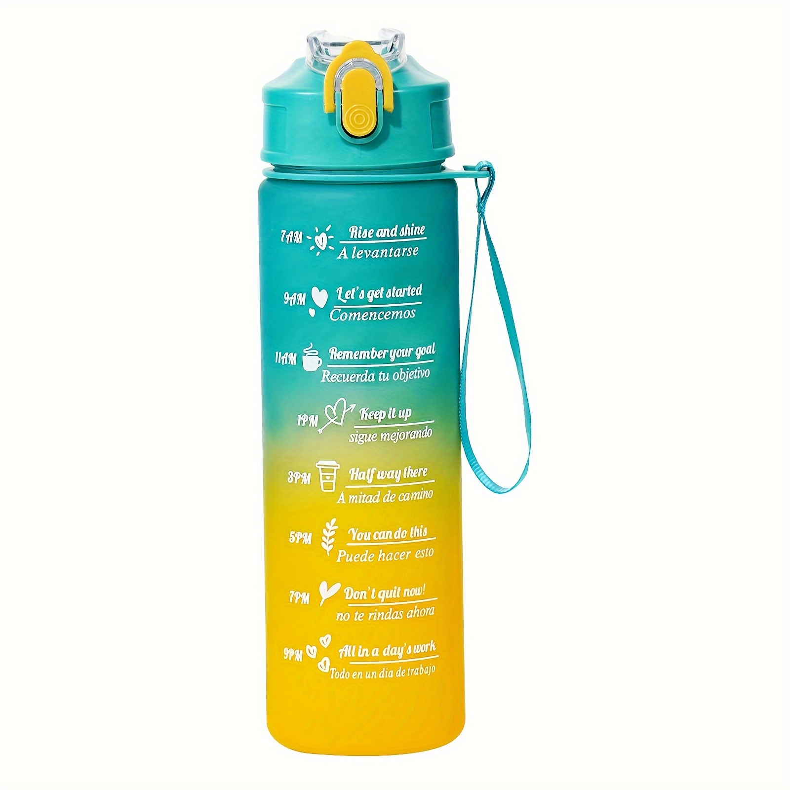 TEMU 750ml Gradient Frosted Sports Water Bottle With Straw - Large Capacity, Pvc-free, Ideal For Running & Outdoor Activities, -, Space Kettle