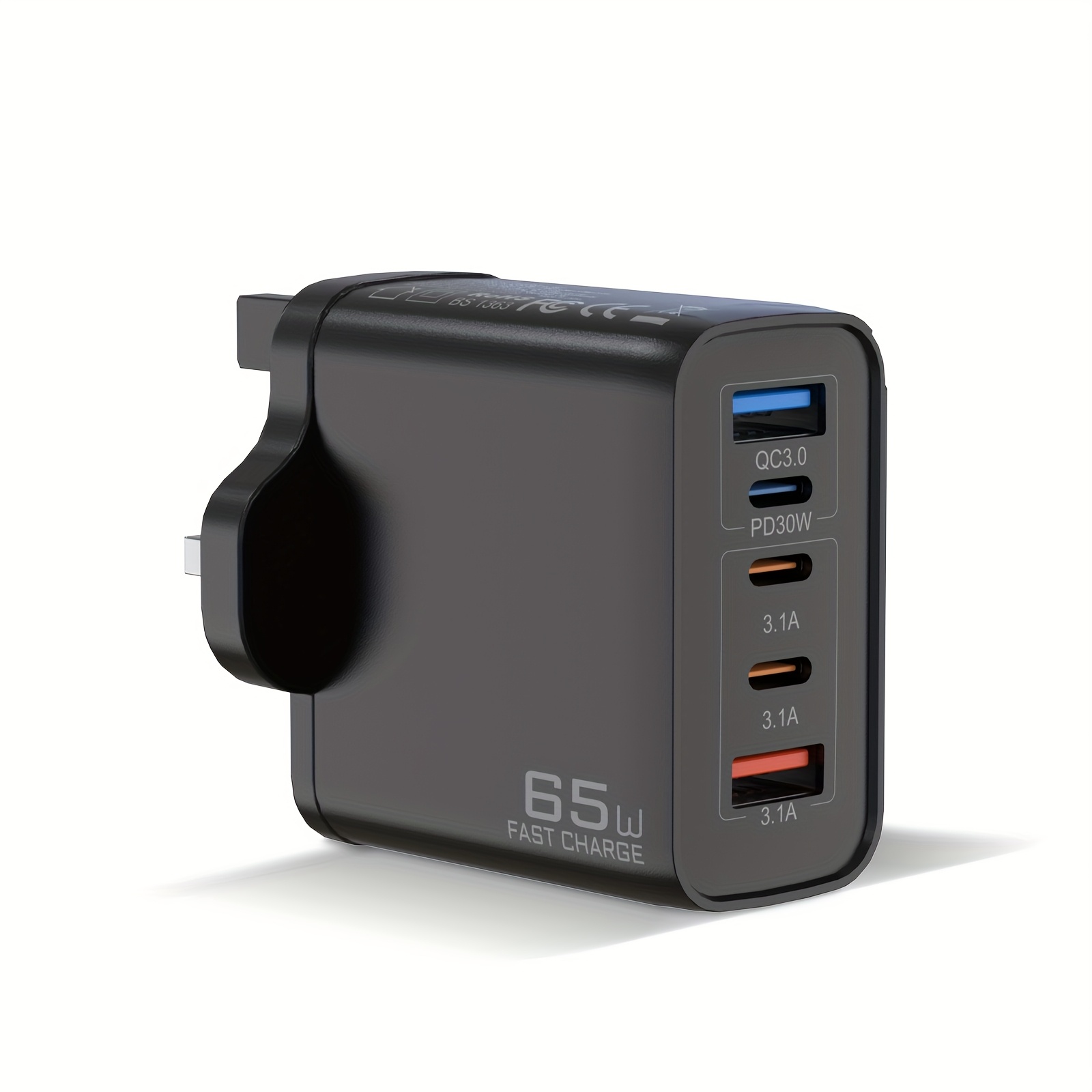 max 65 5w usb c fast charger plug with charging indicator light 5 port charging station total 65w pd charging station usb laptop charger for   air iphone 16 15 14   pro max  