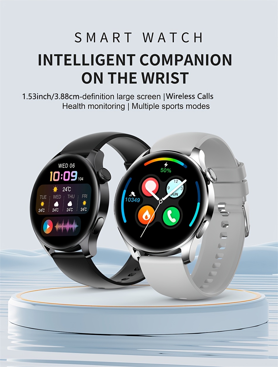 Reloj Inteligente para Hombres de 3.89 cm Pantalla HD 360*360, Batería de 280mAh, Deportes al Aire Libre y Fitness con Notificaciones, Control de Música, Visualización del Clima, Llamadas Inalámbricas - NUEVO 2024