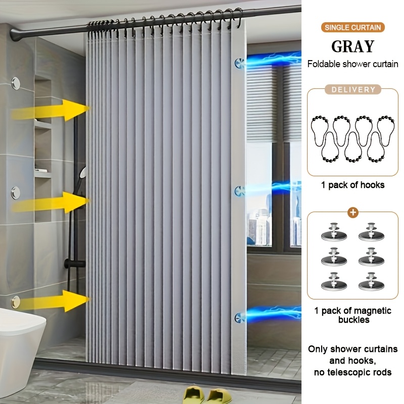 E-shop 5 Farben und 6 Größen zur Auswahl, minimalistischer und stilvoller faltbarer Duschvorhang, Badezimmer-Trennwand für Privatsphäre, für Toilette,
