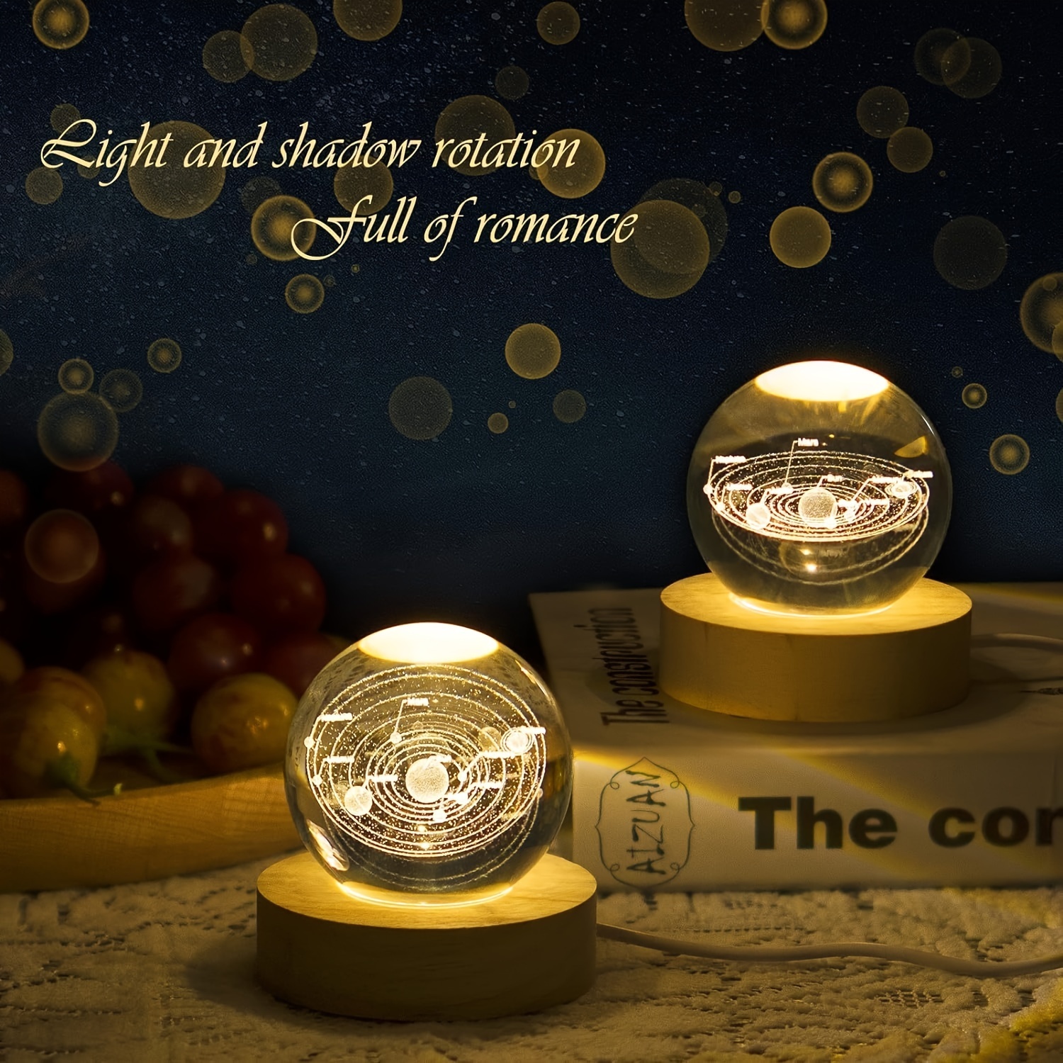 engraved 3d ball night light 60mm astronomy decor gift for space enthusiasts and collectors usb powered details 2