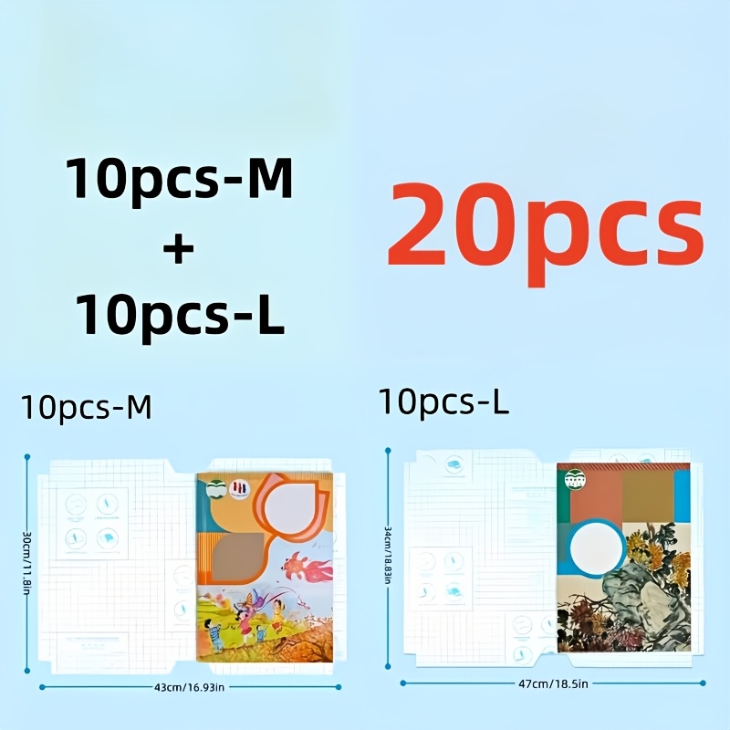 TEMU 20/30pcs Housses de Livres Auto-Adhésives, Triangle Diamant Transparent Tailles S/M/L Film de Livre Anti-Rayures Dépoli Sacs Housses de Livres