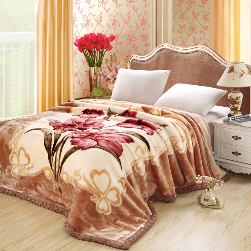 1pc Luxury Super Soft Blanket Home Student Blanket Double Layer Thickened - Retro , Thick And Warm Throughout The , Suitable For Sofa Or Bed Decoration, Machine Washable - Red, Holiday Gift