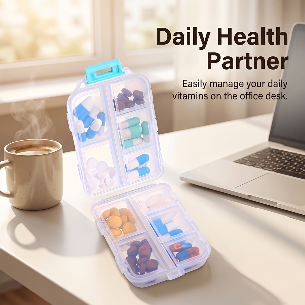 Travel Pill Organizer, 10-Compartment Compact Case