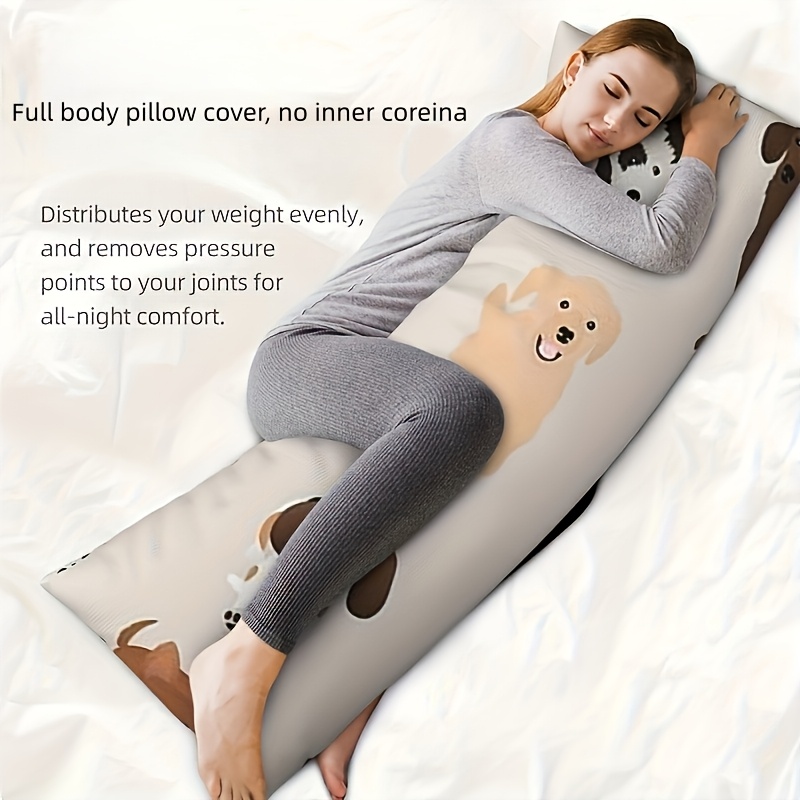 TEMU 1pc 2d Double-sided Print, Full-body Pillowcase - 20.0x54.0 Inches, Double-sided Dog Print, Breathable And Comfortable, Suitable For Side, Back,