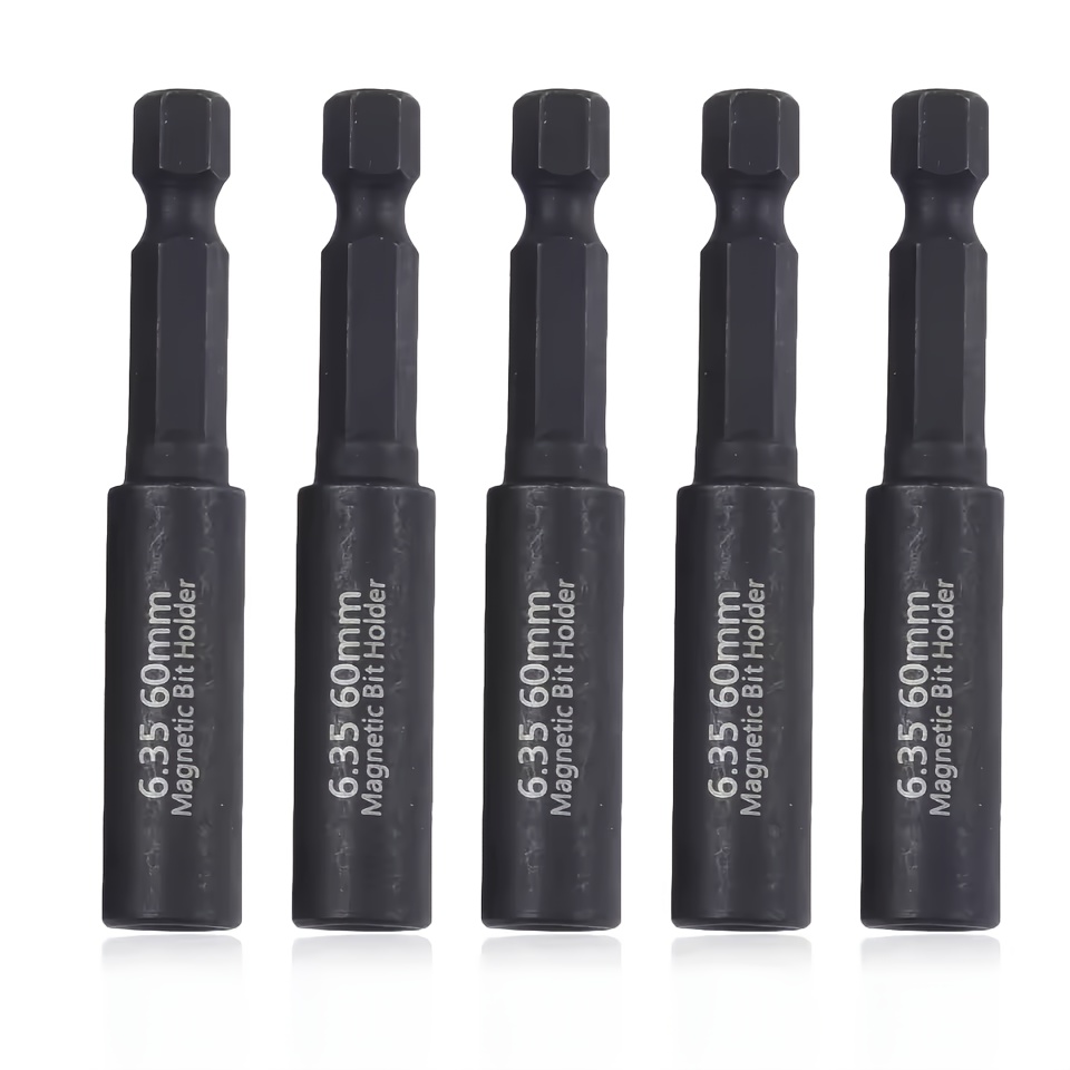 2/5pcs Screwdriver Bit Holder 1/4in Hex Shank Extension Rod Screwdriver Magnetic Transfer Extension Rod 60mm Drill Bits Adapter
