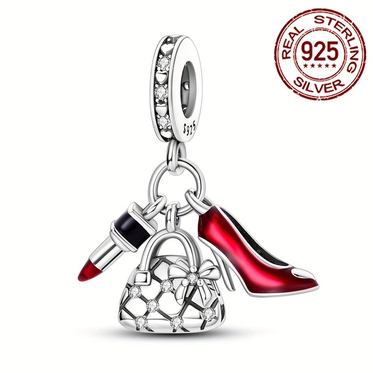 

1pc 925 Sterling Silver Charm Bead Pendant, High Heel Design, Diy Bracelet Jewelry, Or Gifting, Ideal For Women