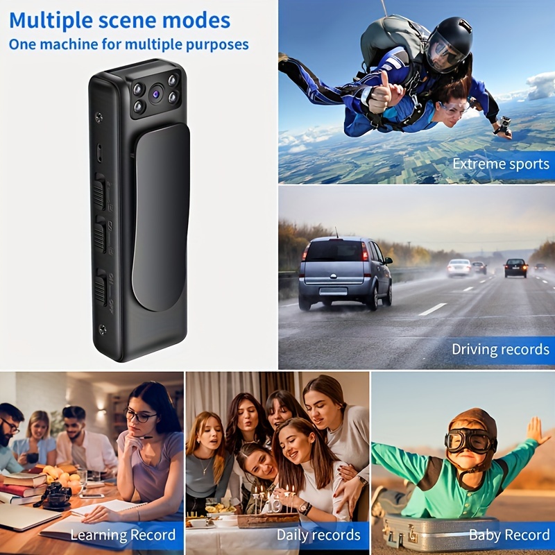 1pc mini hd camera 1080p wearable body camera night vision voice video recorder bike   dv action camera battery powered without tf card and without wifi details 7