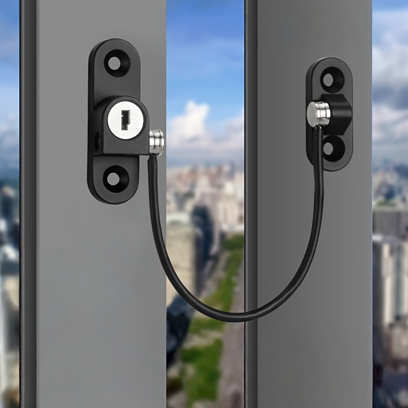 Black Window Door Cable Restrictor for Safety