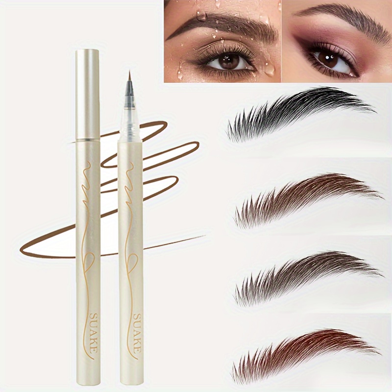 

0.01mm Tip Liquid Eyebrow Pencil, Ultra-fine, Long-lasting, Waterproof, Sweatproof, 3 Shades, Multi-use For Eyebrows, Eyeliner, And Lower Lashes, No Smudge Natural Brow Pen