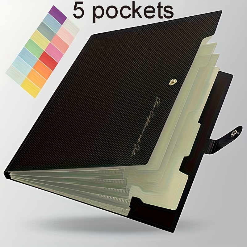 TEMU Organisateur A4 de Taille 5/8/12 avec Texture, Sac de Rangement pour Bureau, Idéal pour Matériel d'Étude Étudiants, Copies d'Examens et
