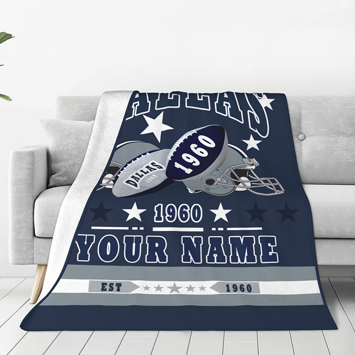 

Customizable Fleece Blanket - Personalized For Men, Women & - Polyester Sofa