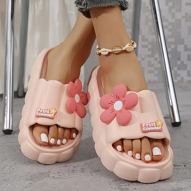 womens summer sunflower decor sandals lightweight comfortable indoor outdoor slippers with eva thick sole non slip breathable and versatile design for daily wear gifts and vacation use footwear floral sandals evasole Product details 7
