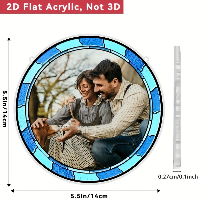 TEMU Attrape-soleil de jardin en acrylique plat 2D personnalisé avec photo, cadeau pour la Saint-Valentin, décoration extérieure sur le thème , pour