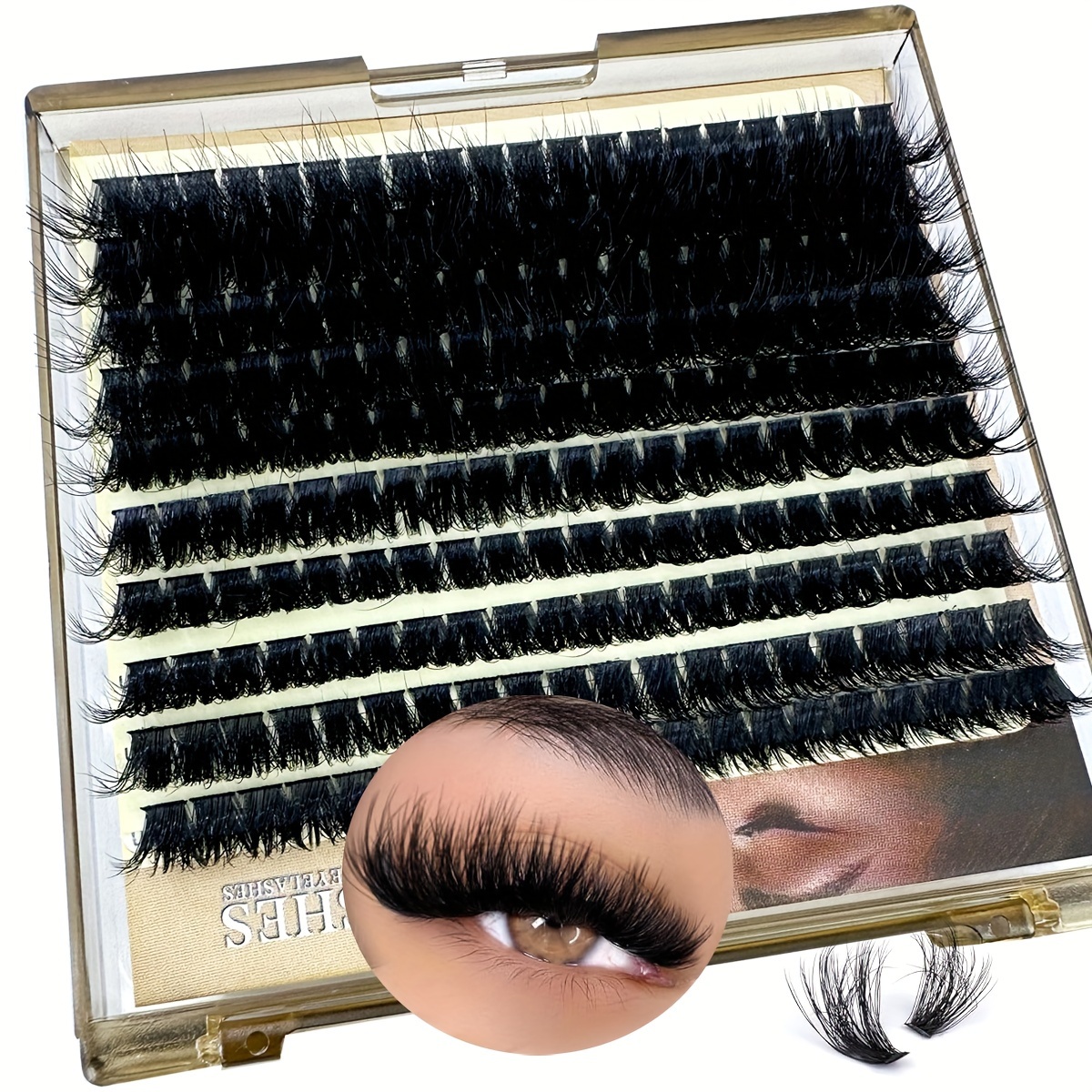 

200 Pièces de Cils de , Style D Curl, Naturelle Et Duveteuse, Extra Épaisse, Réutilisable, Facile À Utiliser Pour Les Débutants, Longueur de 10 À 16 Mm, Grappes de Cils de Qualité Salon DIY