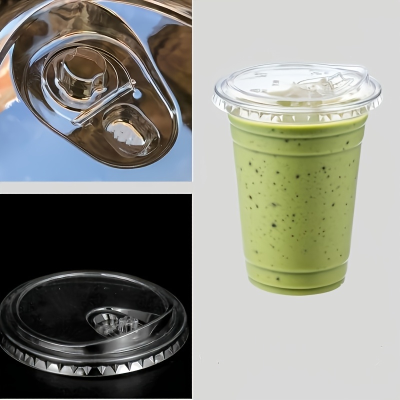 50pcs 24oz Clear Plastic Cups with Flat Lids
