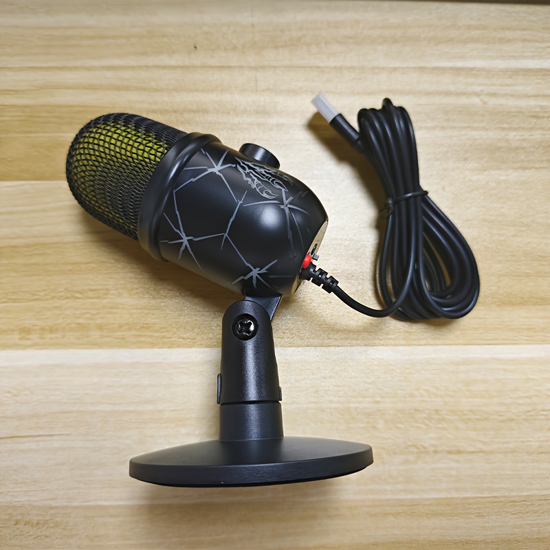professionelles usb mikrofon für gaming & streaming - studioqualität mit geräuschunterdrückung, kopfhöreranschluss und led-lichtring
