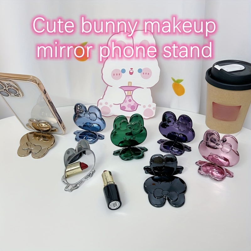 

Spécial Pâques, Support de Téléphone Lapin avec de Maquillage Intégré, Rotatif à 360°, Cadeau pour Pâques ou Anniversaire