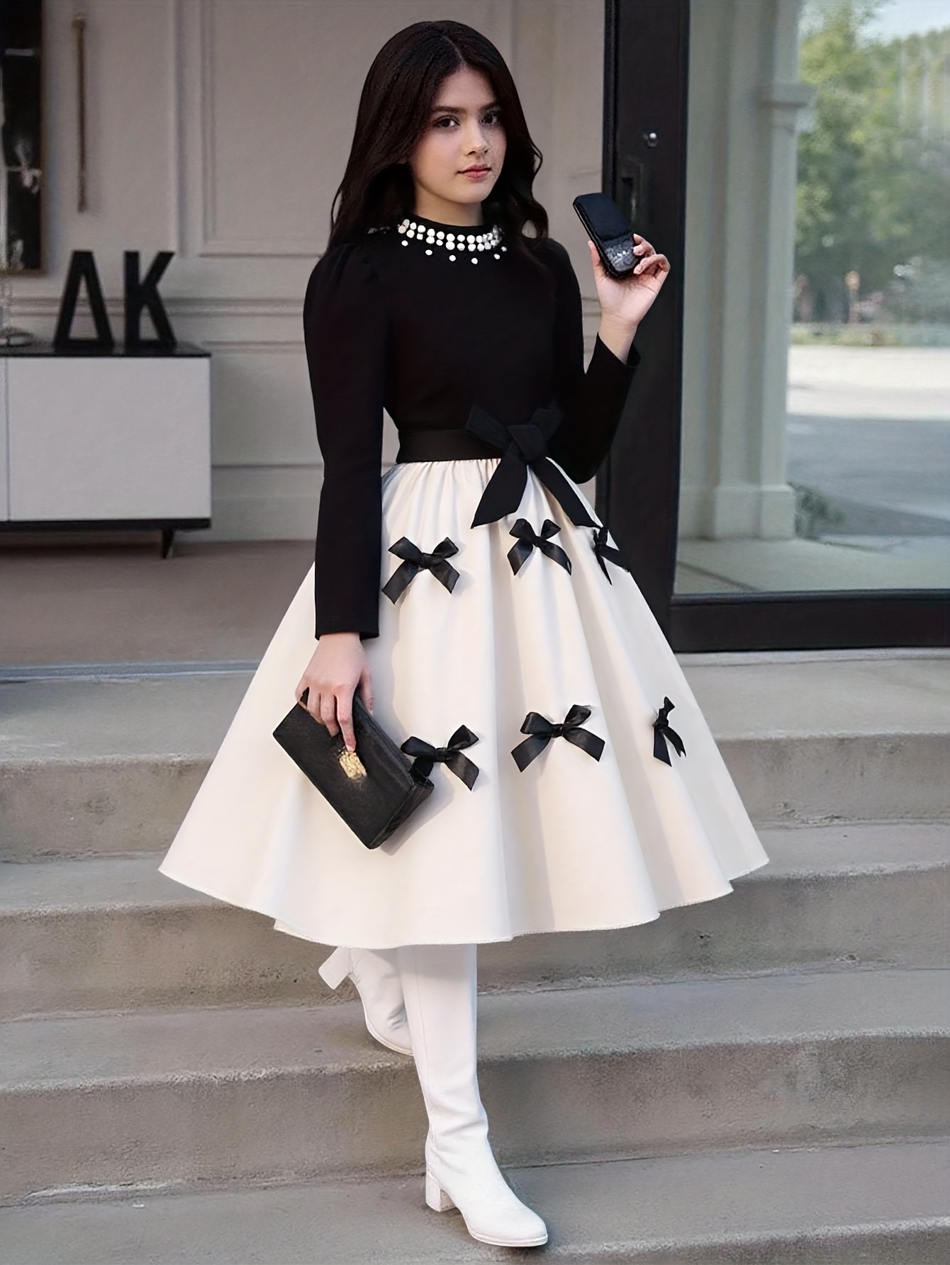 navy blue dress for baby girl black white dress girls sold on Temu Australia