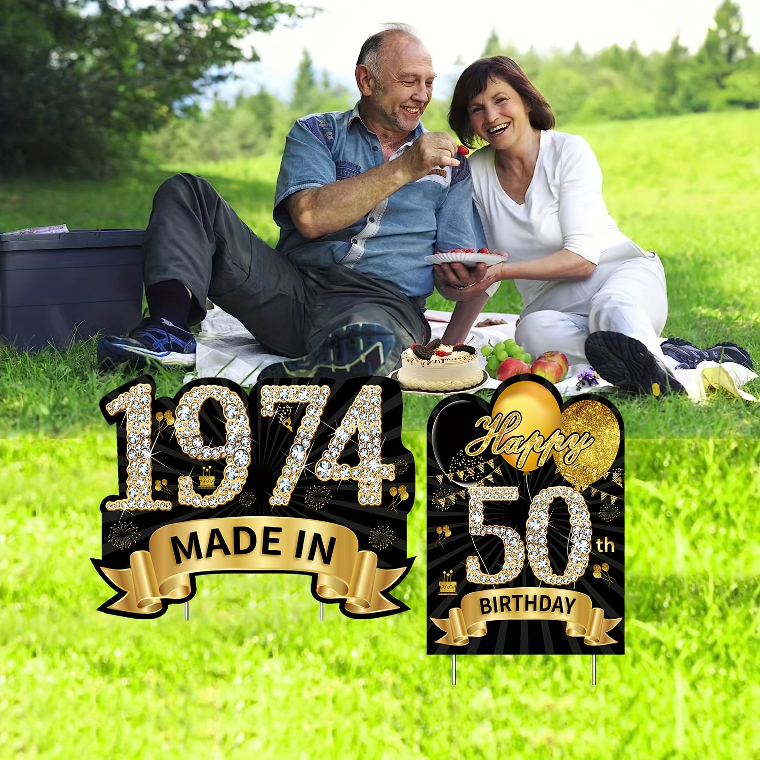 70th Birthday Celebration Kit Black Golden "made In Garden Temu