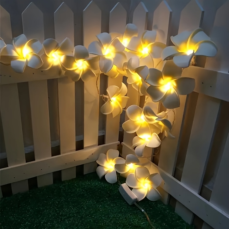 Battery-powered Frangipani Led String Lights For Weddings, Parties, Holidays & Home Decor (batteries Not Included)