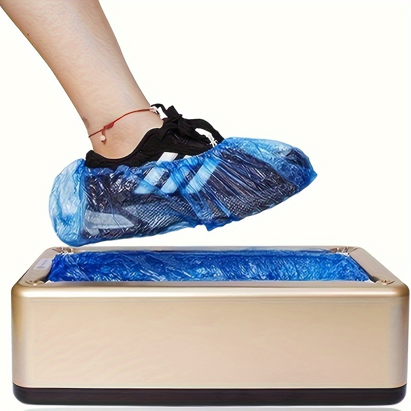 

Automatic Shoe Cover Dispenser Machine, Durable Plastic Carbon Fiber Abs, Steel Frame, Home Office Use - Golden Finish