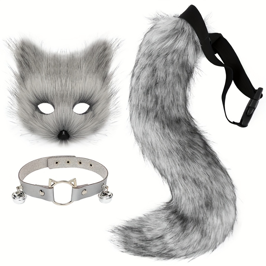 

Fur Fox Wolf Cat Fluffy Tail And Necklace Set