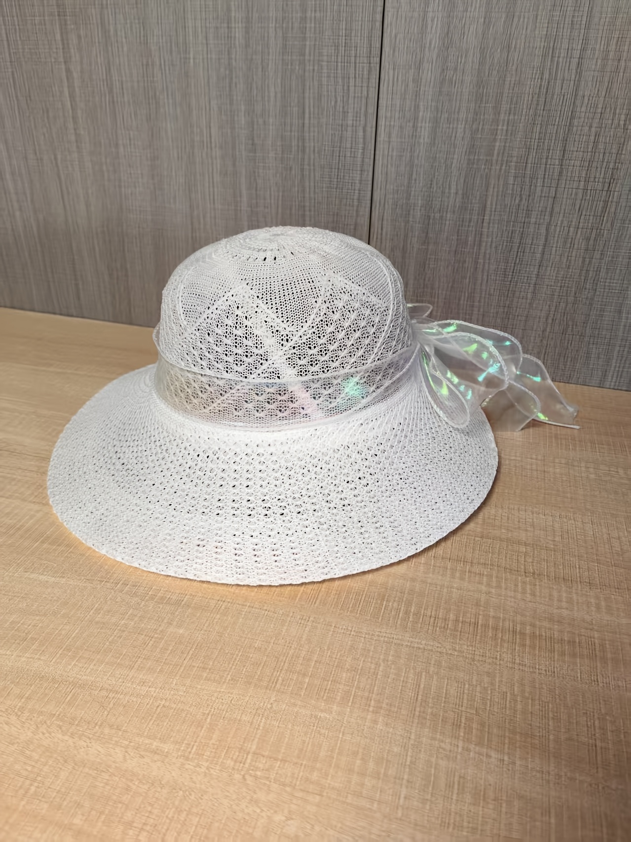 elegant womens fedora hat sparkling ribbon trim breathable Temu