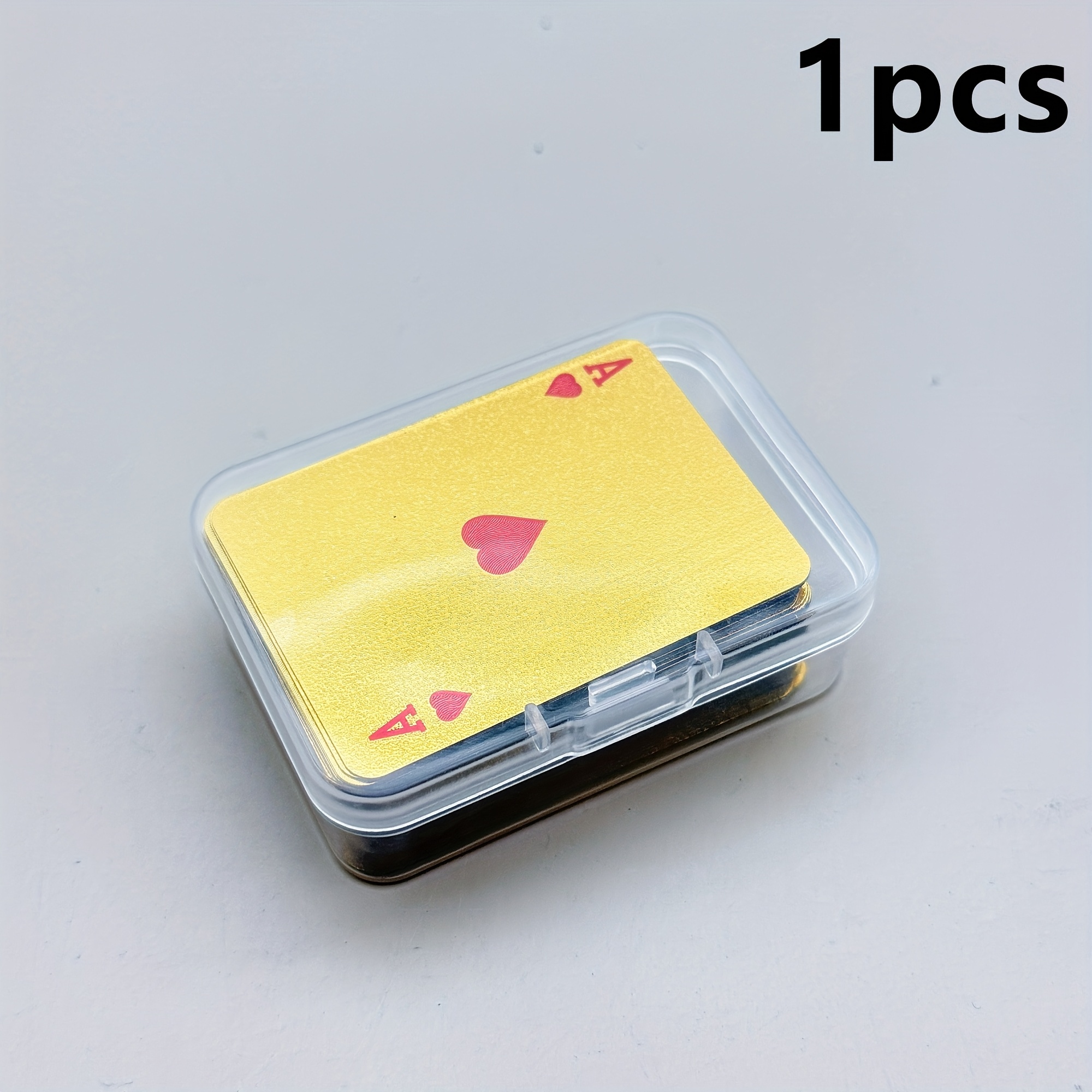 Image of Mini Golden Playing Cards, Waterproof With Box, Portable Travel Size, Party Tabletop Game Props, Casual Games For Small Gatherings And Dinner Parties, Perfect Gift For , Holiday Present