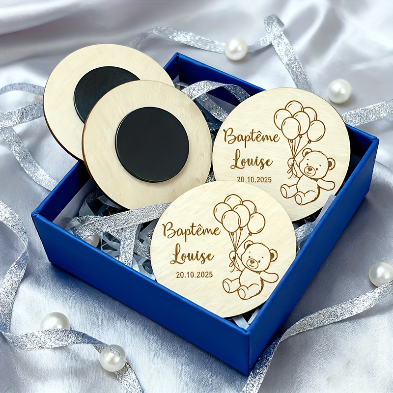 Personalized Rustic Wooden Save The Date Magnets