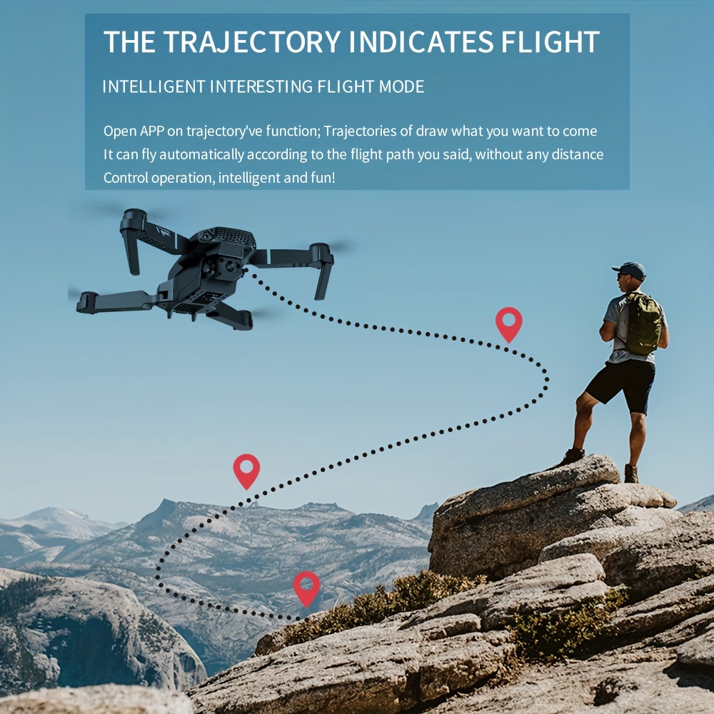 E88 E99 Foldable 1080P Drone, Equipped with Single/Dual/Three Cameras, Height Control, Optical Flow Positioning, Application Control And Obstacle Avoidance - Holiday Gift