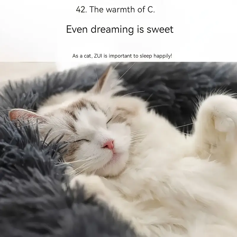1 soft and comfortable cat bed with unique round design providing a cozy sleeping space for cats and small dogs to sleep pet cushion Product details 7