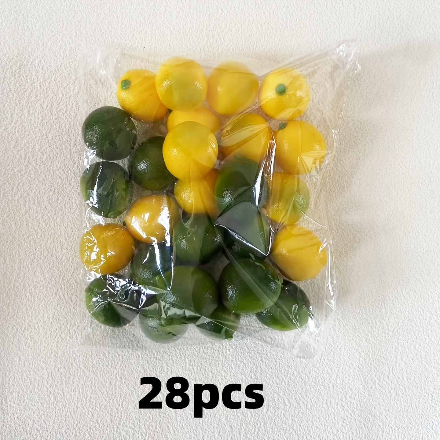 TEMU 16pcs Of Artificial Lemon Models, Mini Realistic Lemons, Lifelike Yellow And Green Lemons, Mixed Lemon Fruits, Simulation Fruits And Vegetables,